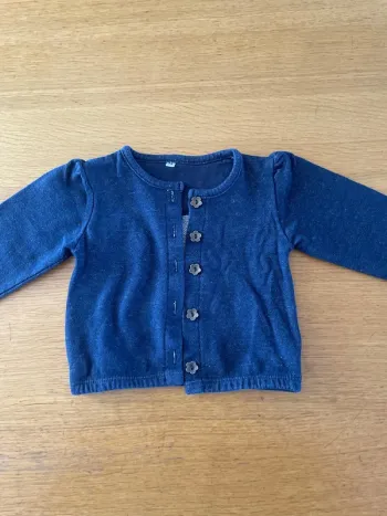 Gilet bleu 12 mois fille