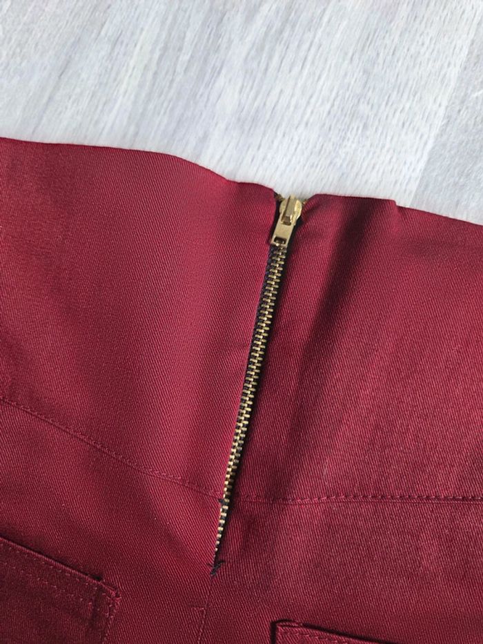 Jupe bordeaux Quzu taille L - avec zip doré - photo numéro 6