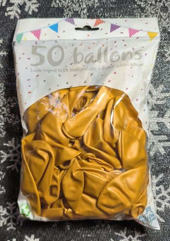 Lot 50 ballons doré . Biodégradable. 30 cm