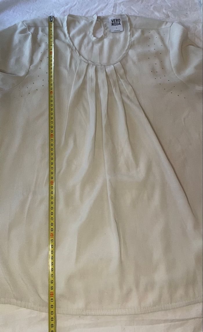 Haut blanc et argenté »Vero Moda »manches 3/4 - photo numéro 5