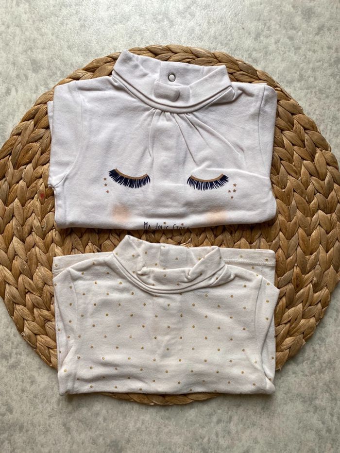 Lot t-shirts col roulé Kiabi 6 mois