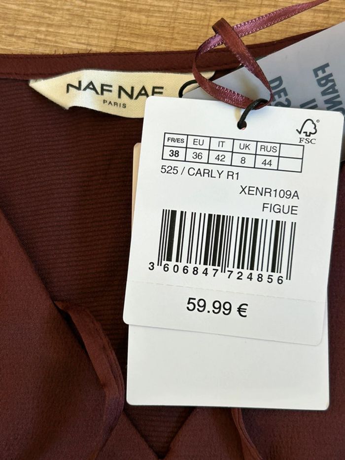 Robe figue neuve à manches longues Naf Naf taille 38 (valeur 60€) - photo numéro 14