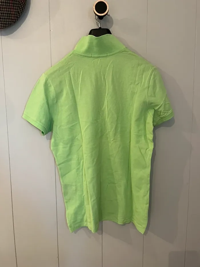Polo Ralph Lauren vert anis – Logo violet (Taille L) - photo numéro 4
