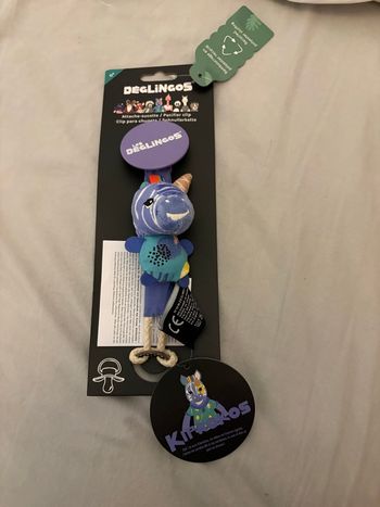 Attache tétine neuve les deglingos Kiprokos mi-zèbre, mi-licorne