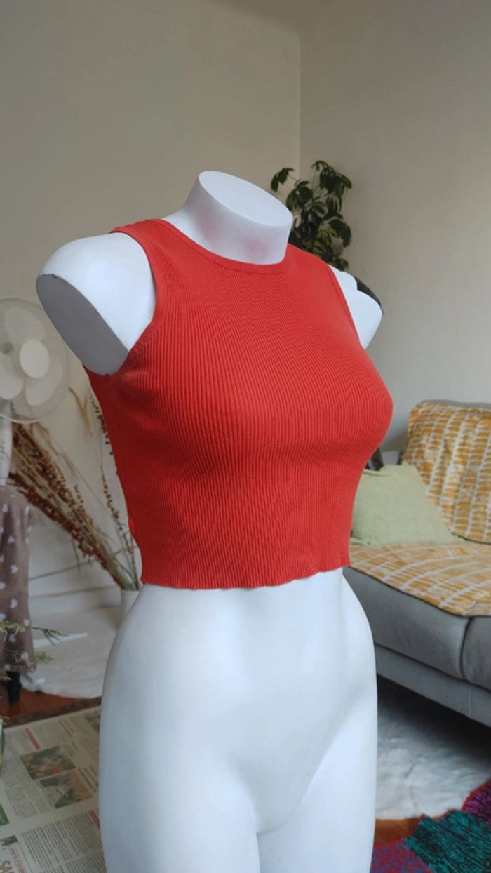 Top dos nu orange  crop top - photo numéro 3