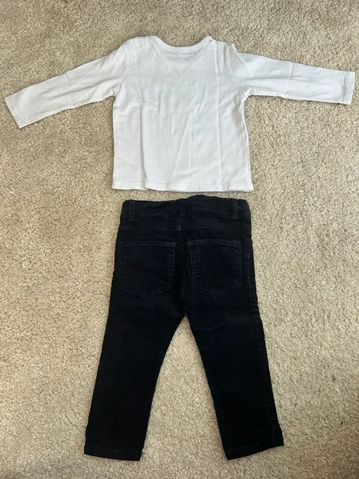 Lot bébé garçon demie-saison / hiver : Ensemble pantalon velours et tee shirt ML - 12 mois - photo numéro 4