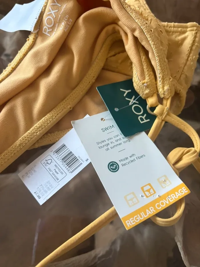 Bas de maillot de bain Roxy jaune ficelle S - photo numéro 4