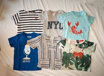 Lot de 6 tee-shirts manches courtes 6 mois multi marques