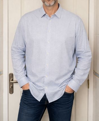 Chemise slim fit à motifs bleu homme zara man taille XXL/44
