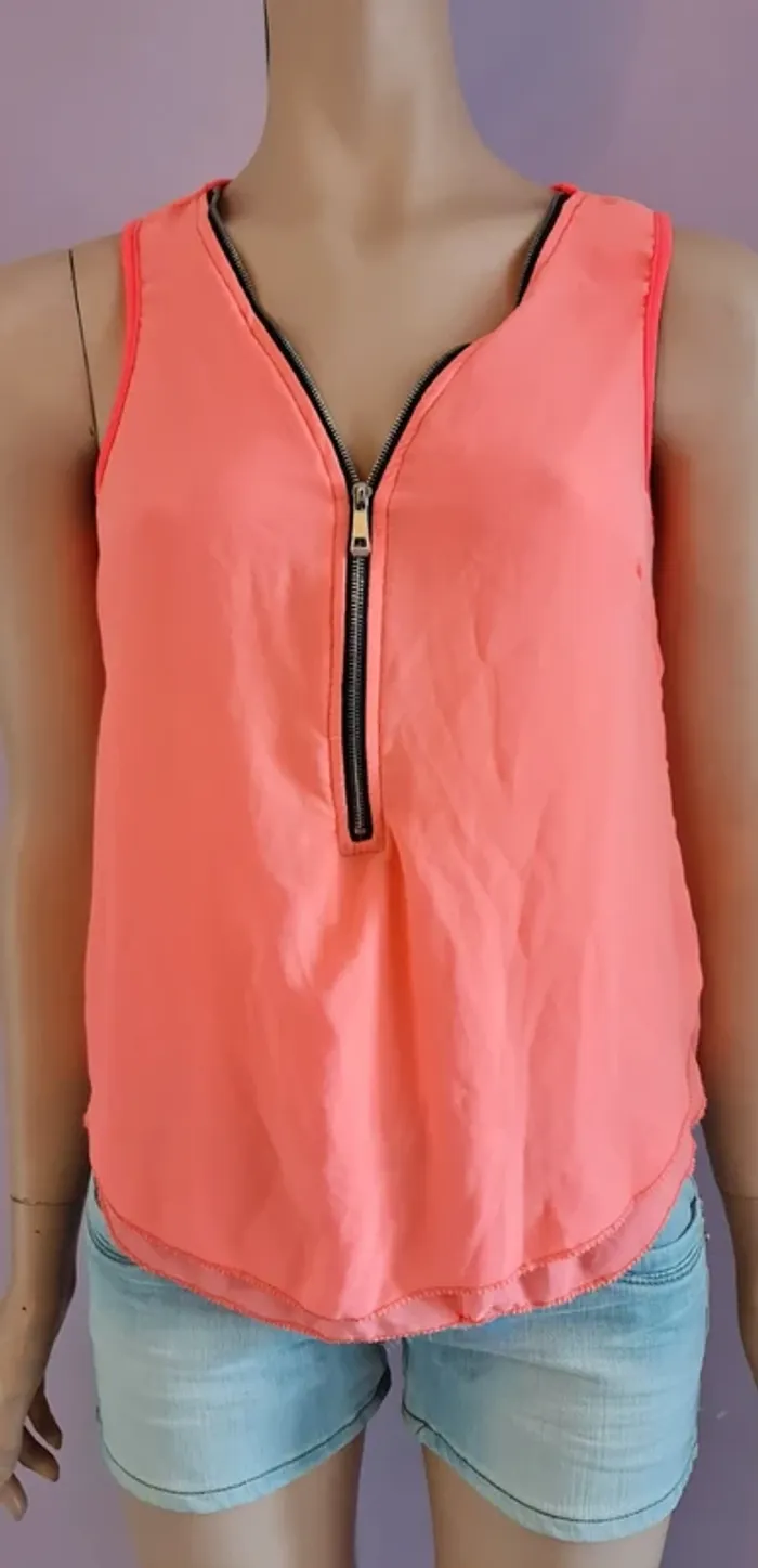 Débardeur femme couleur corail - photo numéro 2