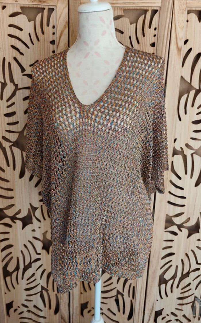 Tunique maille ajourée multicolore Yu.Yu - photo numéro 2