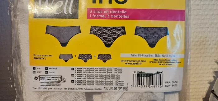 Lot de 2 culottes dentelles Well - photo numéro 4