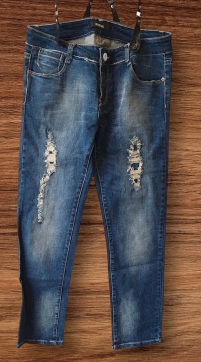 Pantalon en jean avec cinglet - photo numéro 2