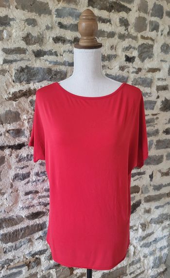 T-shirt blouse manches courtes rouge Bréal Taille 44