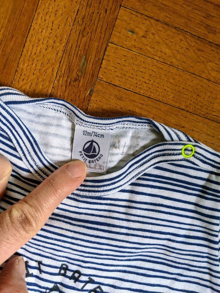 Très joli ensemble salopette court DPAM tee-shirt Petit Bateau 6 mois Neuf - photo numéro 6
