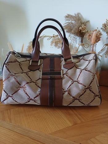 Sac à main longchamp cuir et toile