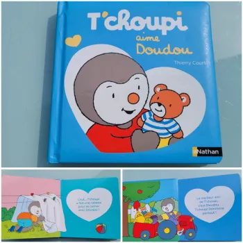 Livre couverture mousse 💙 T'choupi aime doudou 🩵