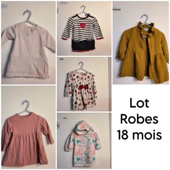 Lot 6 robes manches longues 18 mois