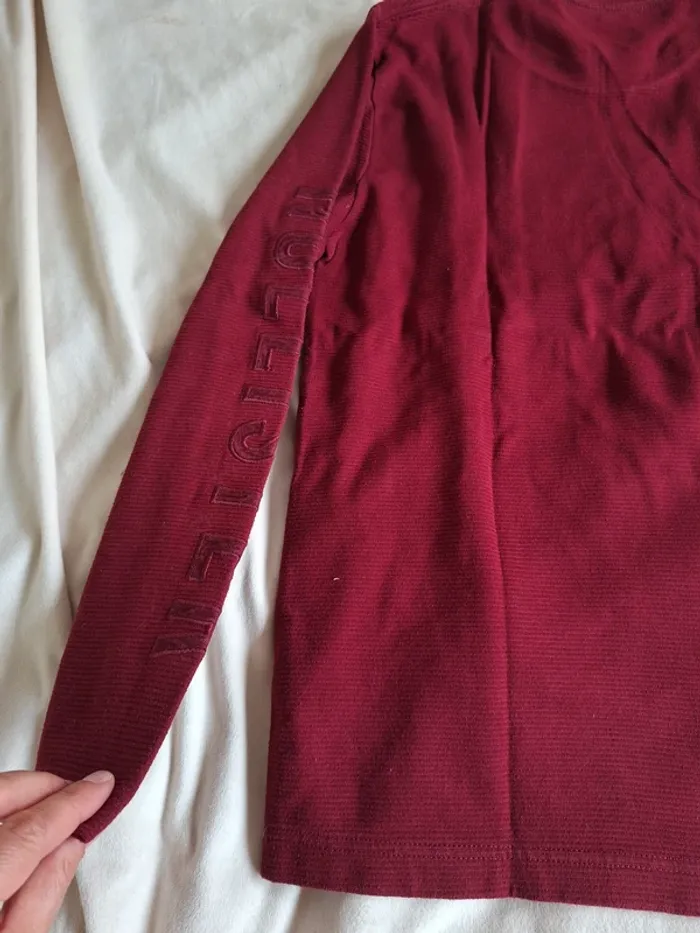 t-shirt garçon bordeaux, manches longues, taille XS, marque Hollister, - photo numéro 6