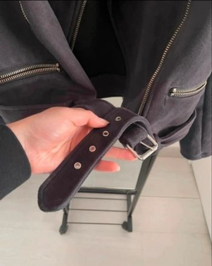 Perfecto en suédine bleu foncée/noire Pimkie - photo numéro 6