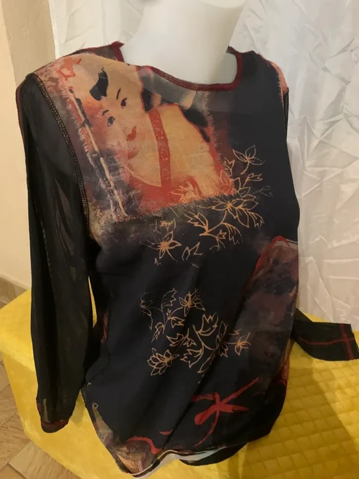 Tee shirt Alain Weiz manches longues transparente taille 44 - photo numéro 4