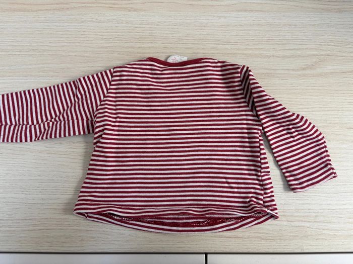 T-shirt marinière rouge Zara taille 6-9 mois - photo numéro 4