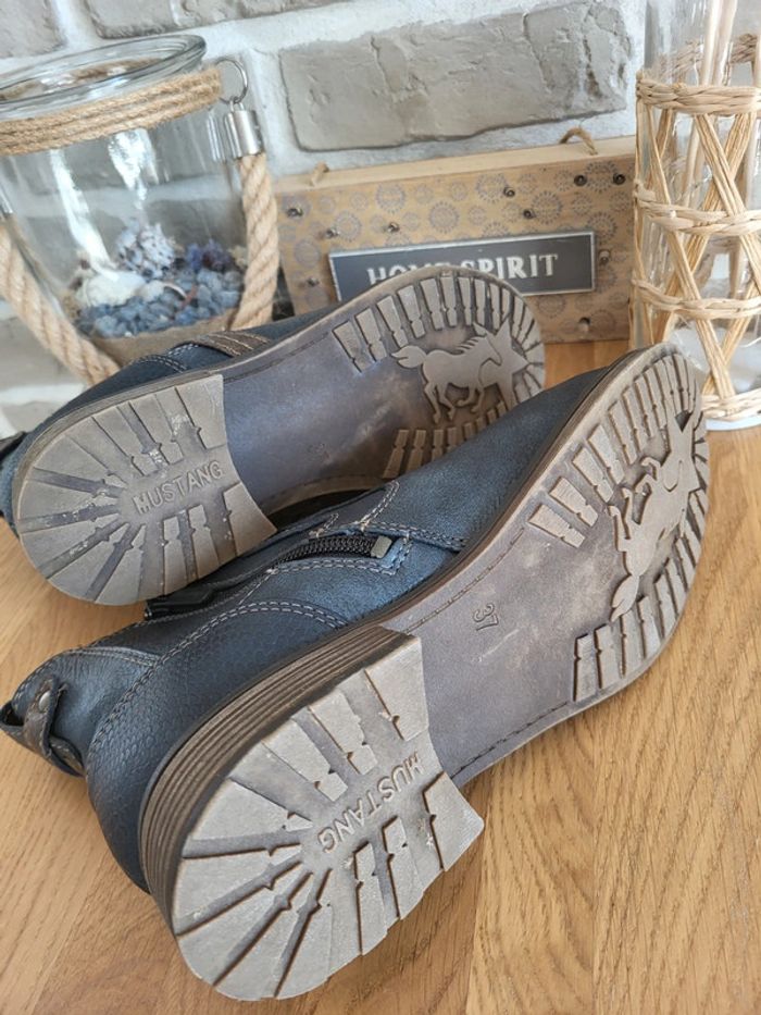 Bottines Chealsea Mustang bleu marine - Excellent état - photo numéro 15