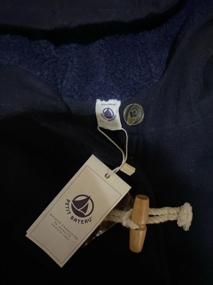 Duffle coat petit bateau neuf 5 ans marine - photo numéro 3