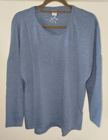 T-shirt manche longue bleu simple