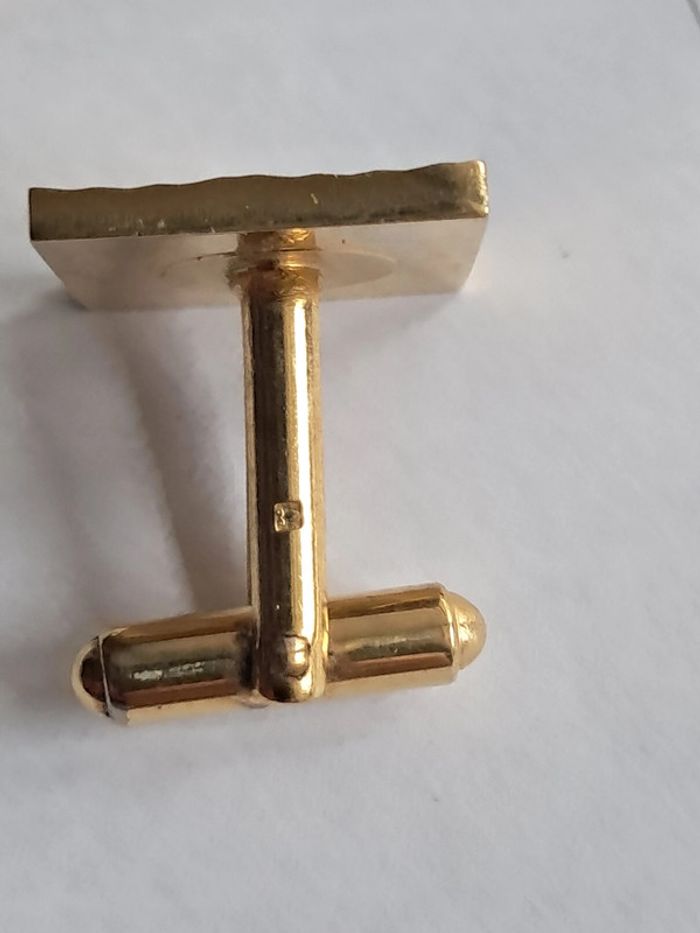 Boutons de manchette vintage plaqués or decornpointe de diamant - photo numéro 5
