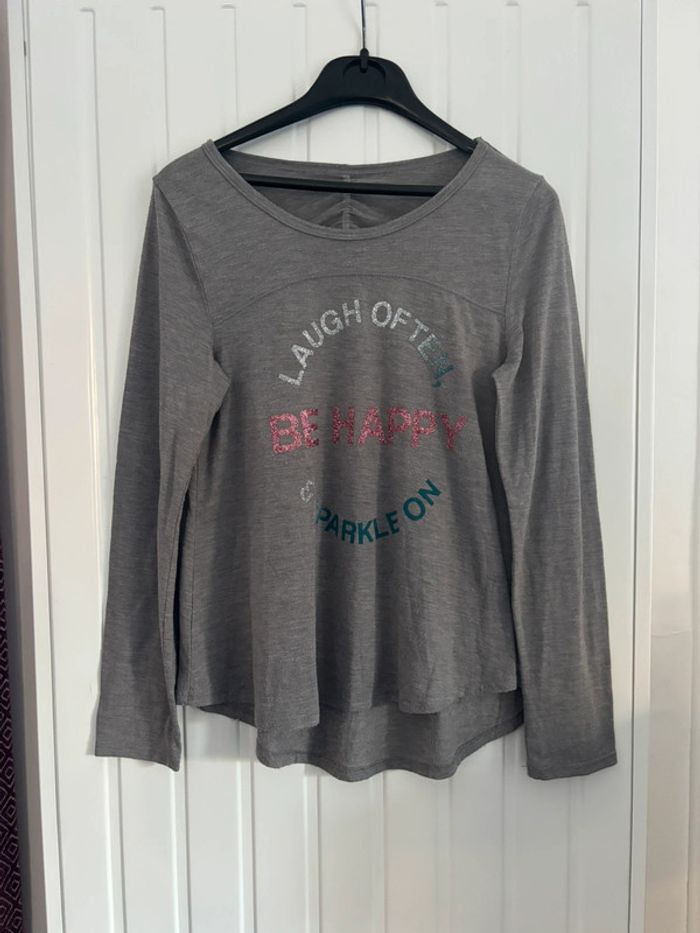 Tee-shirt manche longue pailletée fille 12ans