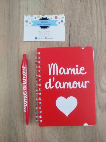 Ensemble carnet et stylo mamie d'amour