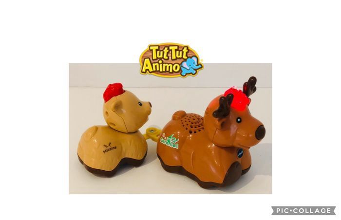 Vtech Tut Tut Animo duo papa bébé caramel le renne du Père Noël et mitaine animal parlant musical interactif calendrier de l’avent maman super maxi zoo ferme jungle animaux bolides voiture copains lot SOP77 - photo numéro 5