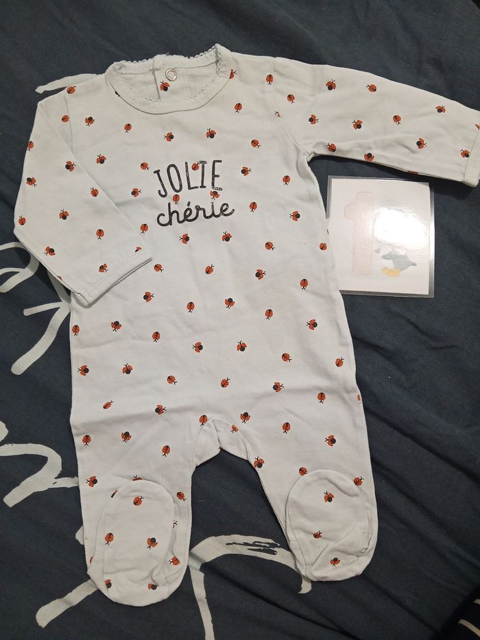 Pyjama "jolie chérie - coccinelle" _ 1 mois