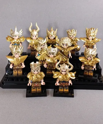 Les 12 chevaliers d'or du zodiaque - lot de 12 mini figurines au format Lego