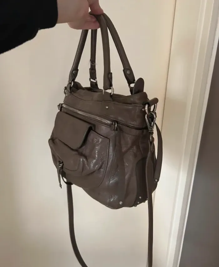Lancaster sac bandoulière cuir gris femme soft, vintage Nova - photo numéro 3