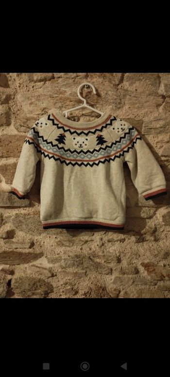 Pull doublé velours, taille 6mois, collection 2025