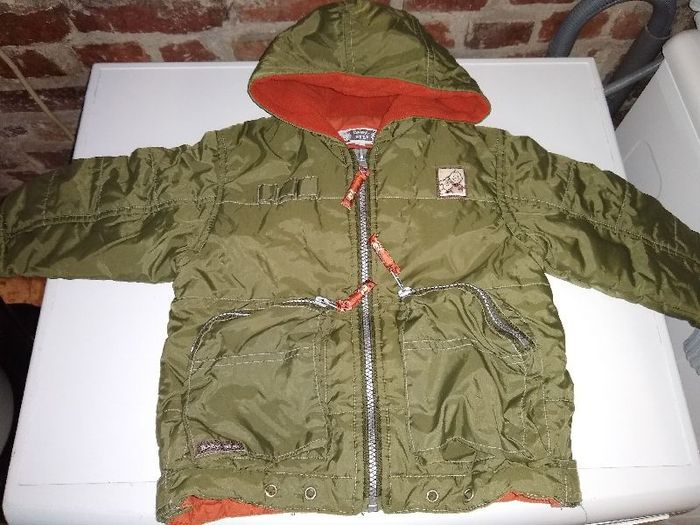 manteau 2 ans kaki orange