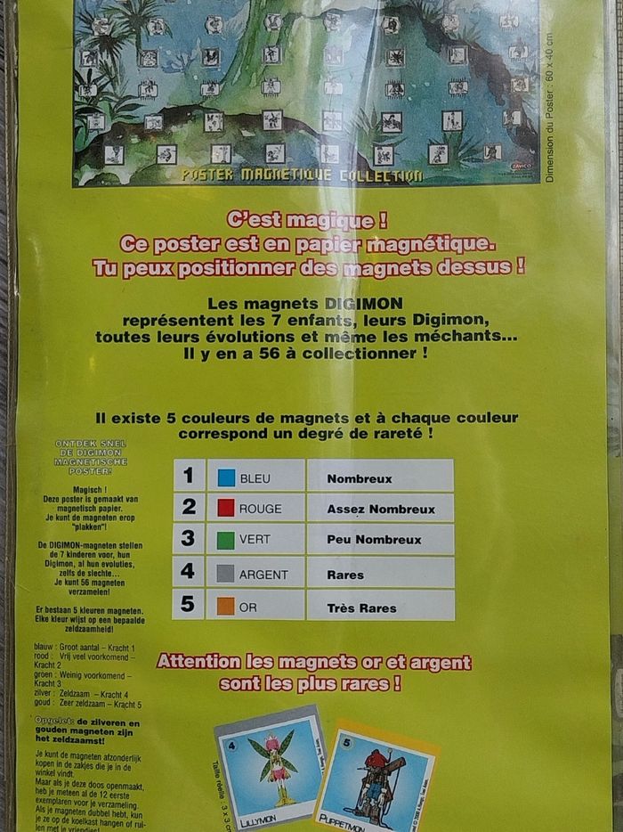 Digimon poster magnétique collection neuf et 12 magnets - photo numéro 3