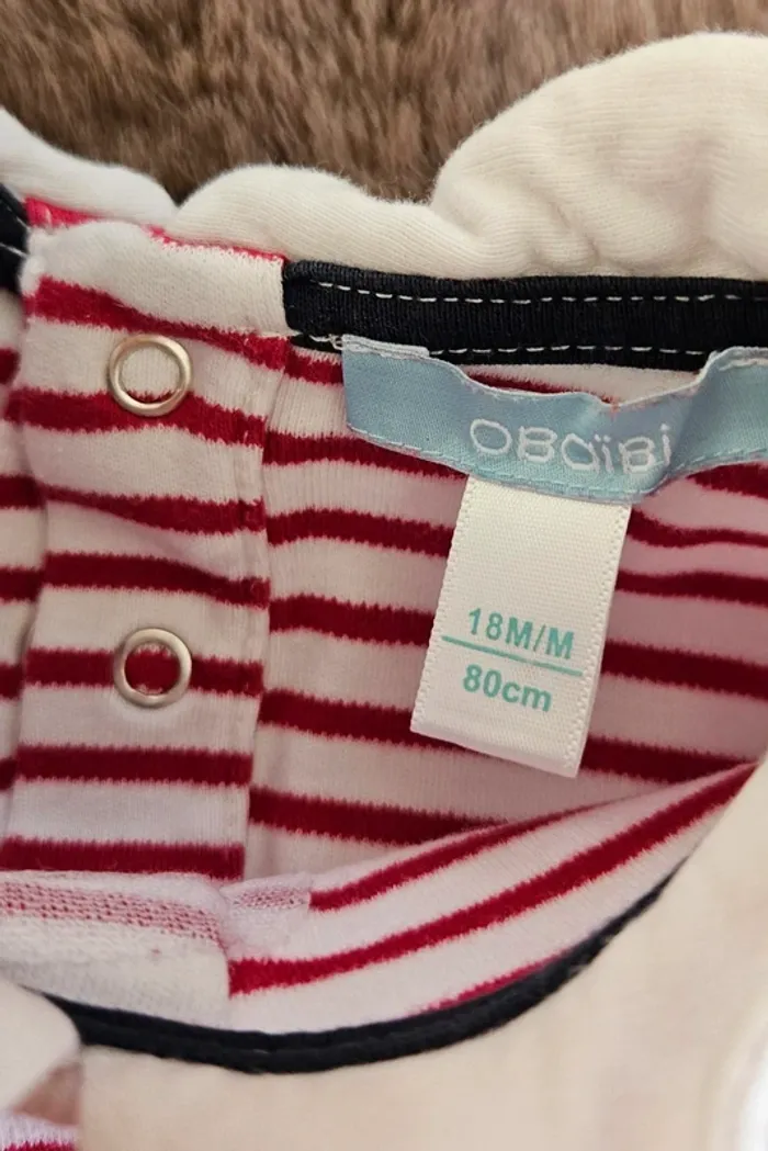 Robe rayé pull obaibi 18 mois - photo numéro 3