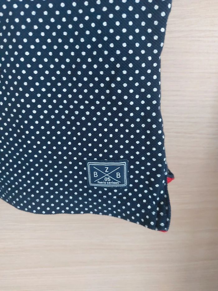 Polo imprimé pois marine - photo numéro 3