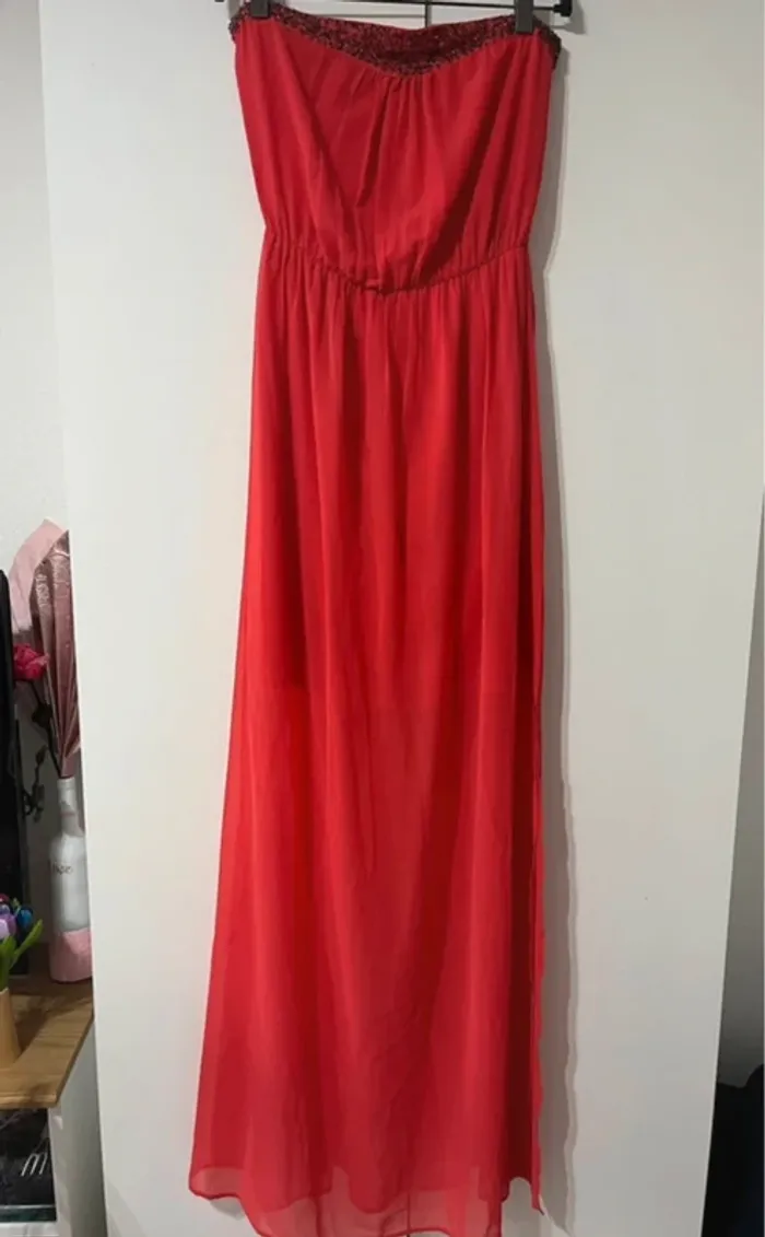 Robe de soirée rouge bustier