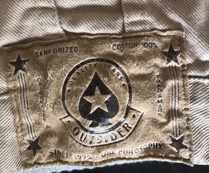 Veste en jean beige boyfriend Outsider Vintage - photo numéro 5