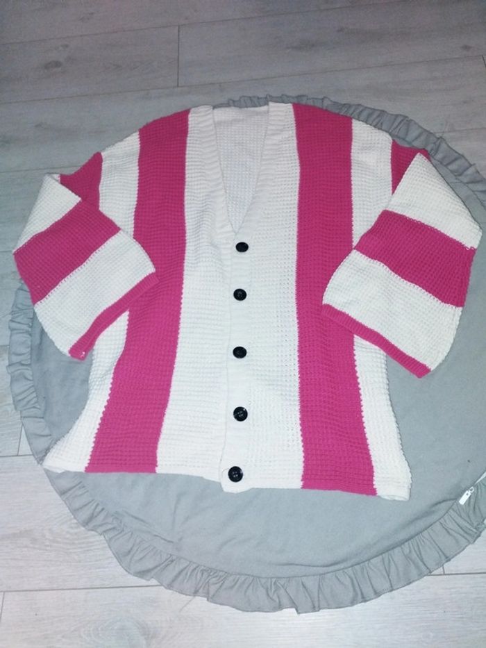 Gilet cardigan long maille