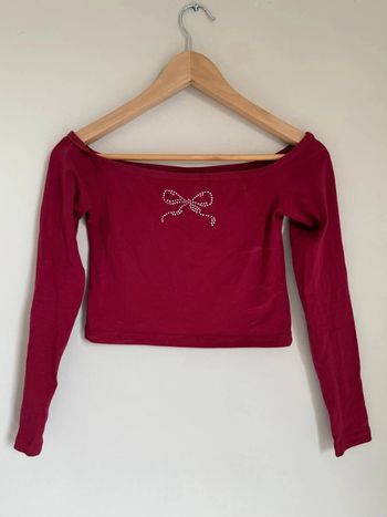 T-shirt bordeaux neoud