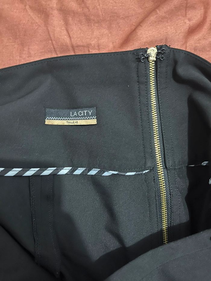 Jupe Tailleur Vintage Noir Taille 42 La City - photo numéro 5