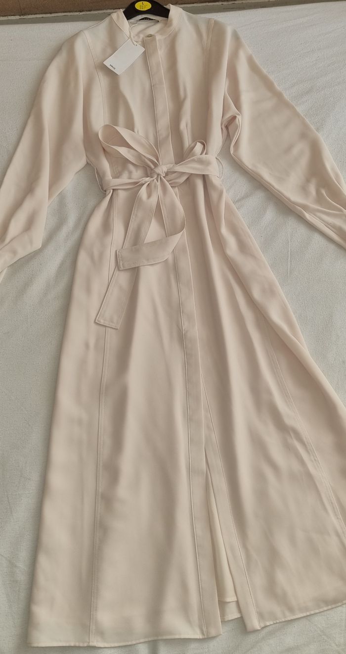 robe Mango longue écru/beige clair