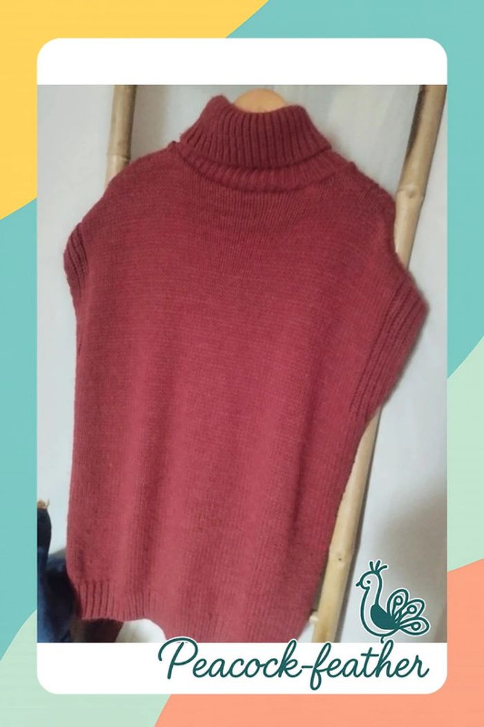 Pull col roulé terracotta TU - photo numéro 6