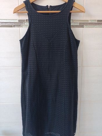 Robe bleu marine DDP, 100% coton dentelles, t.34/36