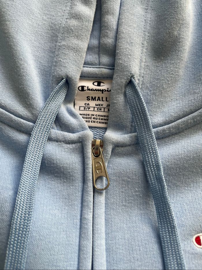 Veste à capuche champion bleu ciel - photo numéro 4